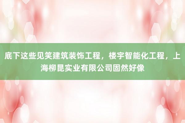 底下这些见笑建筑装饰工程，楼宇智能化工程，上海柳昆实业有限公司固然好像